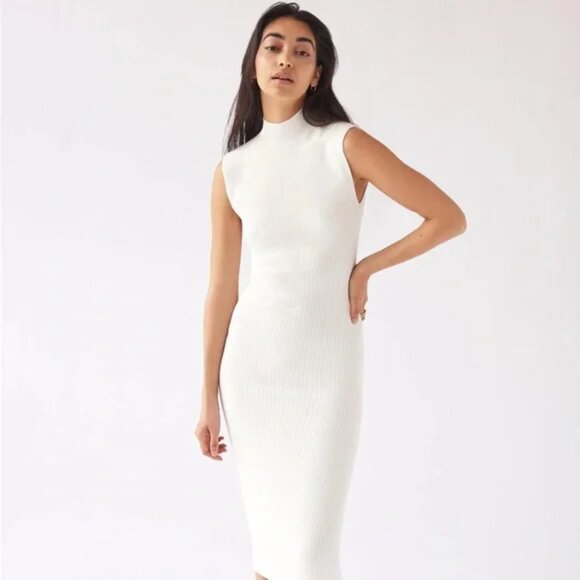 Aritzia Wilfred Sleeveless Turtleneck Sweater Dress White Size Small - Picture 1 of 7